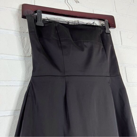 Rw & Co. Black Satin Tulle Strapless Midi Dress 0 - Picture 4 of 13